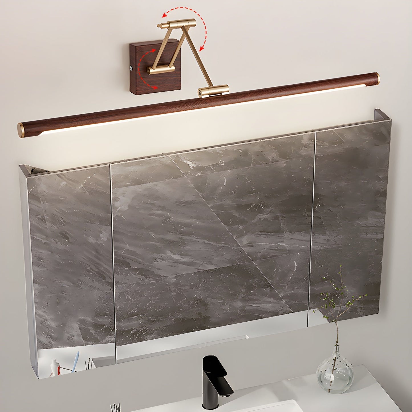 Walnut Color Linear Adjustable Wall Light Wall lamp