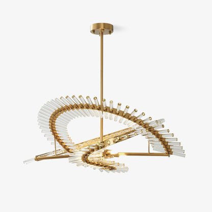 Waltz Art Chandelier Dia 31.4″ x H 15.7″ / Dia 80cm x H 40cm / Gold & Clear Chandelier