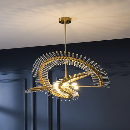 Waltz Art Chandelier Dia 31.4″ x H 15.7″ / Dia 80cm x H 40cm / Gold & Clear Chandelier
