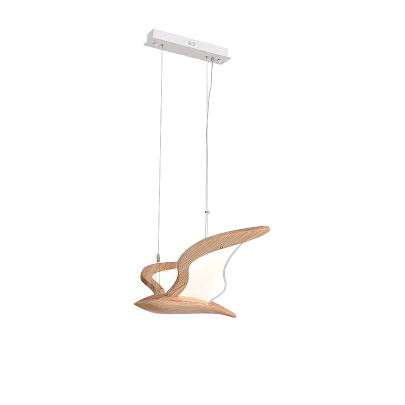 Warbler Chandelier 1 Head: L 15.7’’ x W 23.2’’ x H 9.8’’ / Wood Color / Warm Light Chandelier