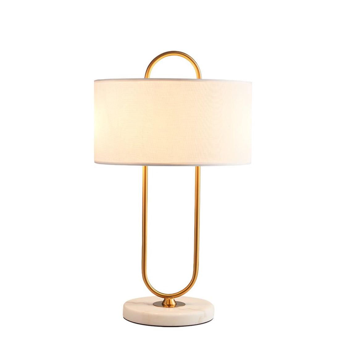 Warner Table Lamp Dia 13″ x H 22.8″ / Dia 33cm x H 58cm / Gold & White / US plug Table lamp