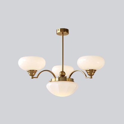 Warre Chandelier 4 heads Dia 26.5″ x H 11″ / Dia 70cm x H 28cm / Copper + White / Warm Light Chandelier