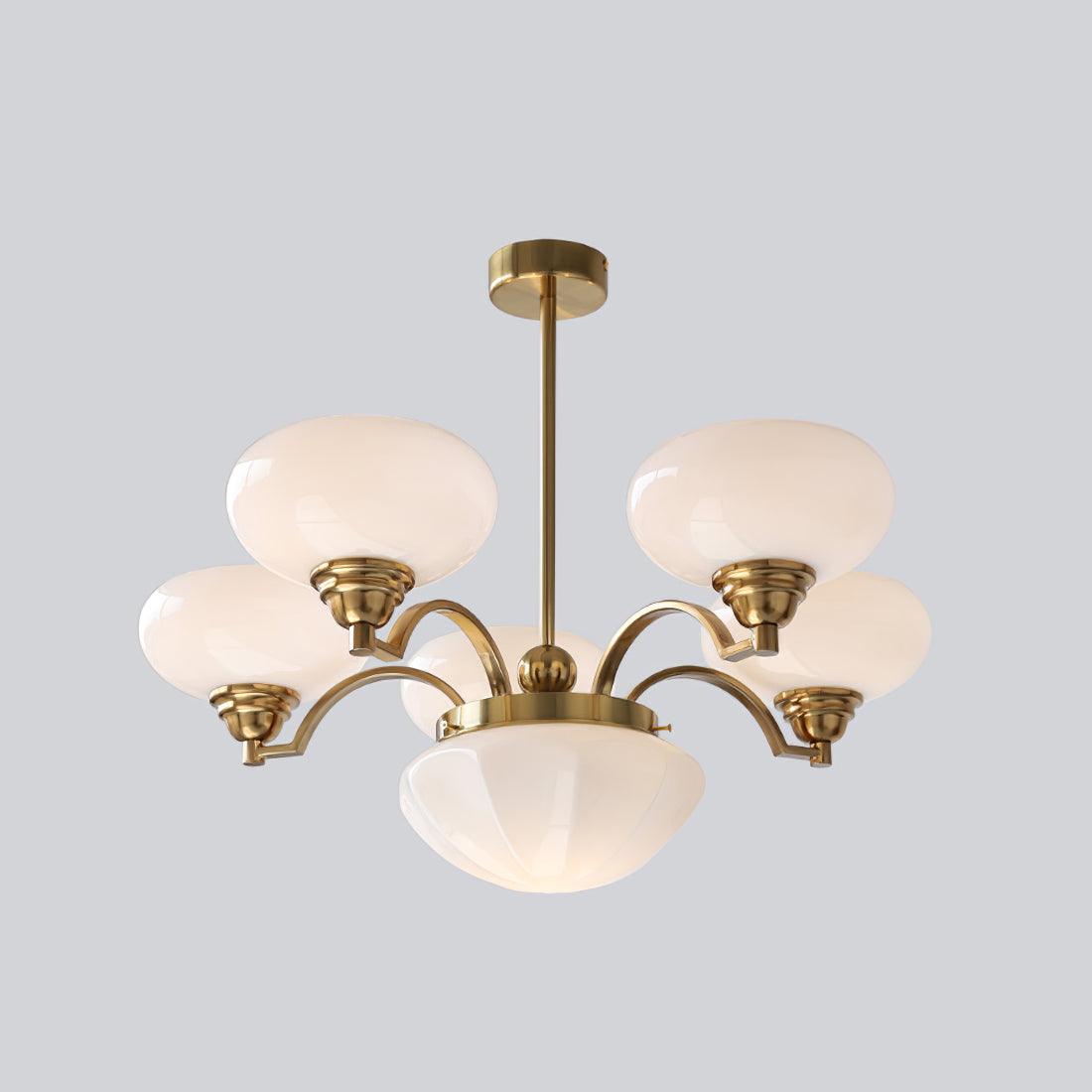 Warre Chandelier 6 heads Dia 26.5″ x H 11″ / Dia 70cm x H 28cm / Copper + White / Warm Light Chandelier