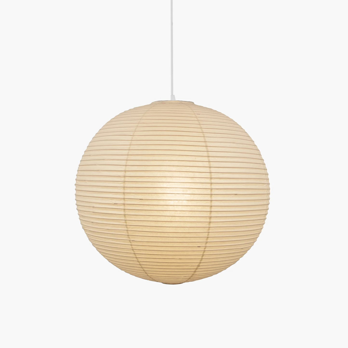 Washi Paper A Pendant Lamp Dia 23.6″ x H 22.8″ / Dia 60cm x H 58cm / White Lampshade & White Cable 1001 Pendant light