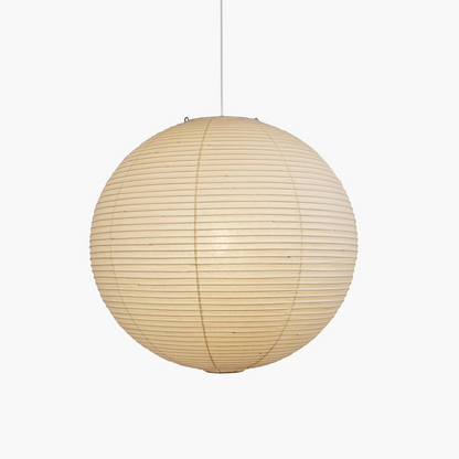Washi Paper A Pendant Lamp Dia 27.6″ x H 26.3″ / Dia 70cm x H 67cm / White Lampshade & White Cable 1001 Pendant light