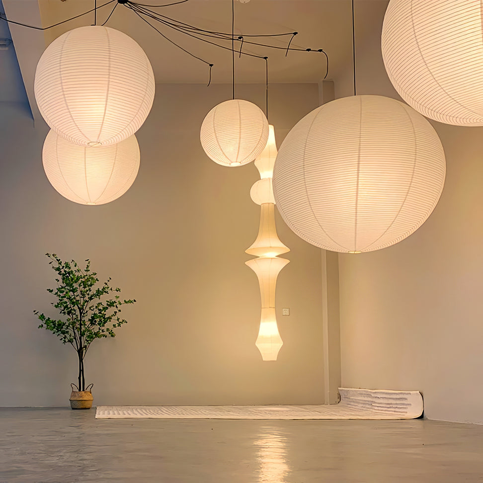 Washi Paper E Pendant Swag Light Pendant light