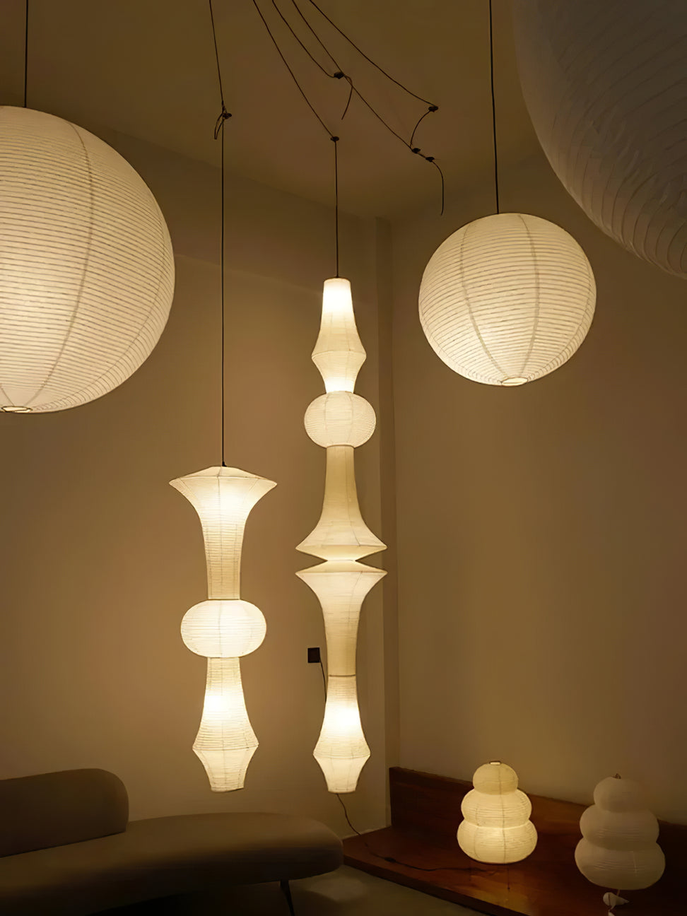 Washi Paper E Pendant Swag Light Pendant light