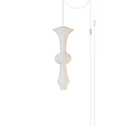 Washi Paper E Pendant Swag Light ? 18.9″ x H 57.1″ / Dia 48cm x H 145cm (E27 Bulbs: 3 pieces 2 Hooks) / White / US Plug