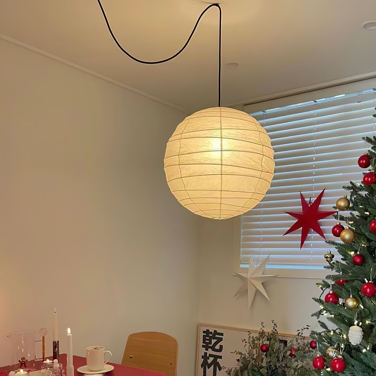 Washi Paper Pendant Swag Lamp Pendant light