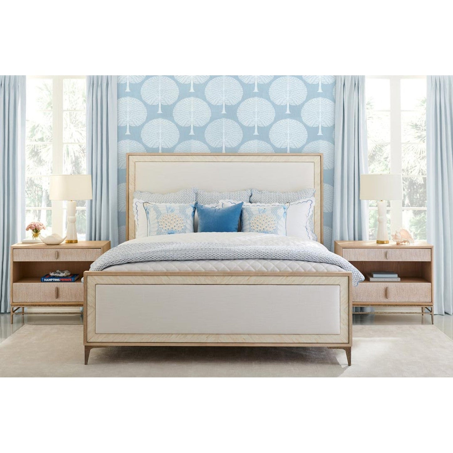 Jonathan Charles Tideline Bone & Linen Upholstered Bed - King (500389-USK-NDK-F058)