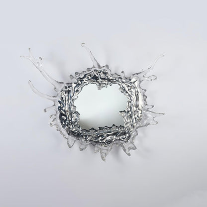Water Drop Mirror Wall Lamp ? 17.7″ x H 17.7″ / Dia 45cm x H 45cm / Chrome & Clear / Warm Light Wall lamp