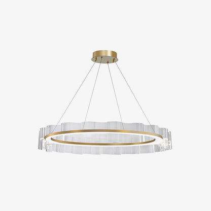Water Wave Glass Chandelier ? 23.6″ x H 4.3″ / Dia 60cm x H 11cm / Gold + Clear / Warm Light Chandelier