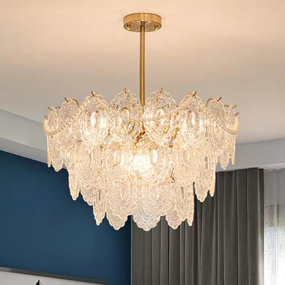 Wave Pearl Chandelier Φ 19.7″ x H 11.8″ / Dia 50cm x H 30cm / Gold / Clear Chandelier