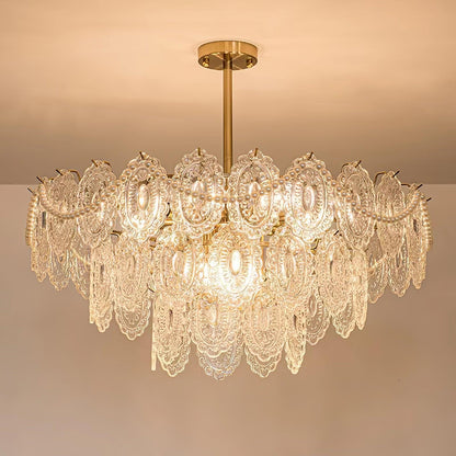 Wave Pearl Chandelier Φ 27.6″ x H 14.6″ / Dia 70cm x H 37cm / Gold / Clear Chandelier
