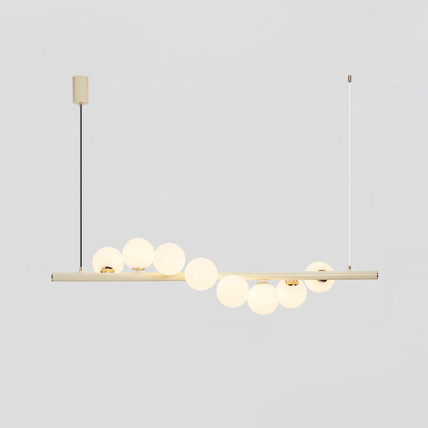 Wave Chandelier 8 heads L 47.2″ x H 11.8″ / L 120cm x H 30cm / Creamy yellow & White Chandelier