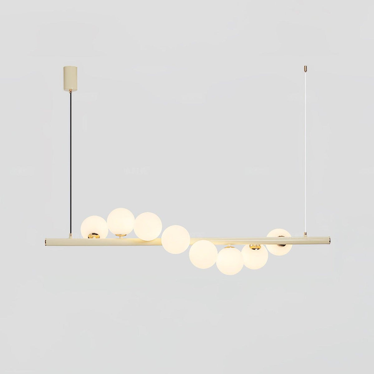 Wave Chandelier 8 heads L 47.2″ x H 11.8″ / L 120cm x H 30cm / Creamy yellow & White Chandelier