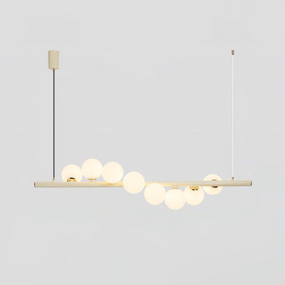 Wave Chandelier 8 heads L 47.2″ x H 11.8″ / L 120cm x H 30cm / Creamy yellow & White Chandelier