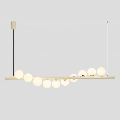 Wave Chandelier 10 heads L 59.1″ x H 11.8″ / L 150cm x H 30cm / Creamy yellow & White Chandelier