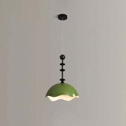 Wave Crest Pendant Lamp Dia 13.8″ x H 20.1″ / Black & Green / Warm Light Pendant light