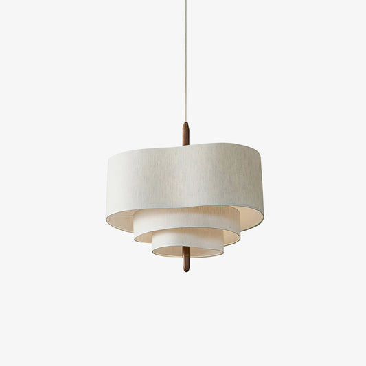 Wave Ladder Pendant Lamp Dia 22.8″ H 14″ / Dia 58cm x H 35.5cm / Walnut wood & White Pendant light