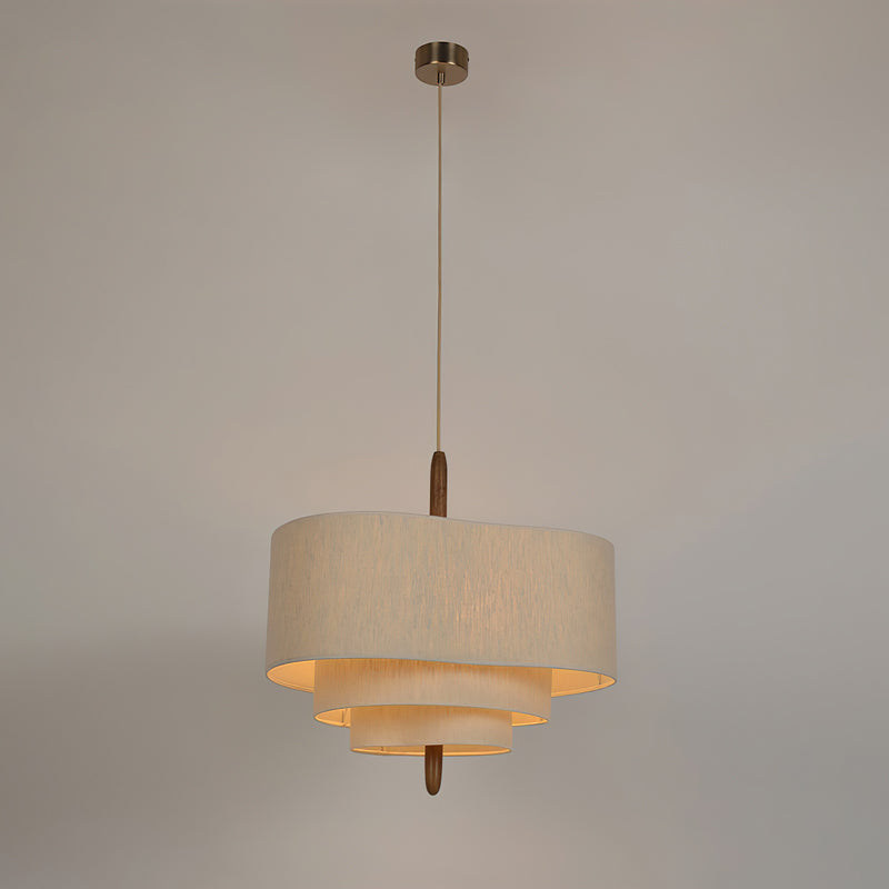 Wave Ladder Pendant Lamp ? 17.7″ H 10.8″ / Dia 45cm x H 27.5cm / Walnut wood & White Pendant light