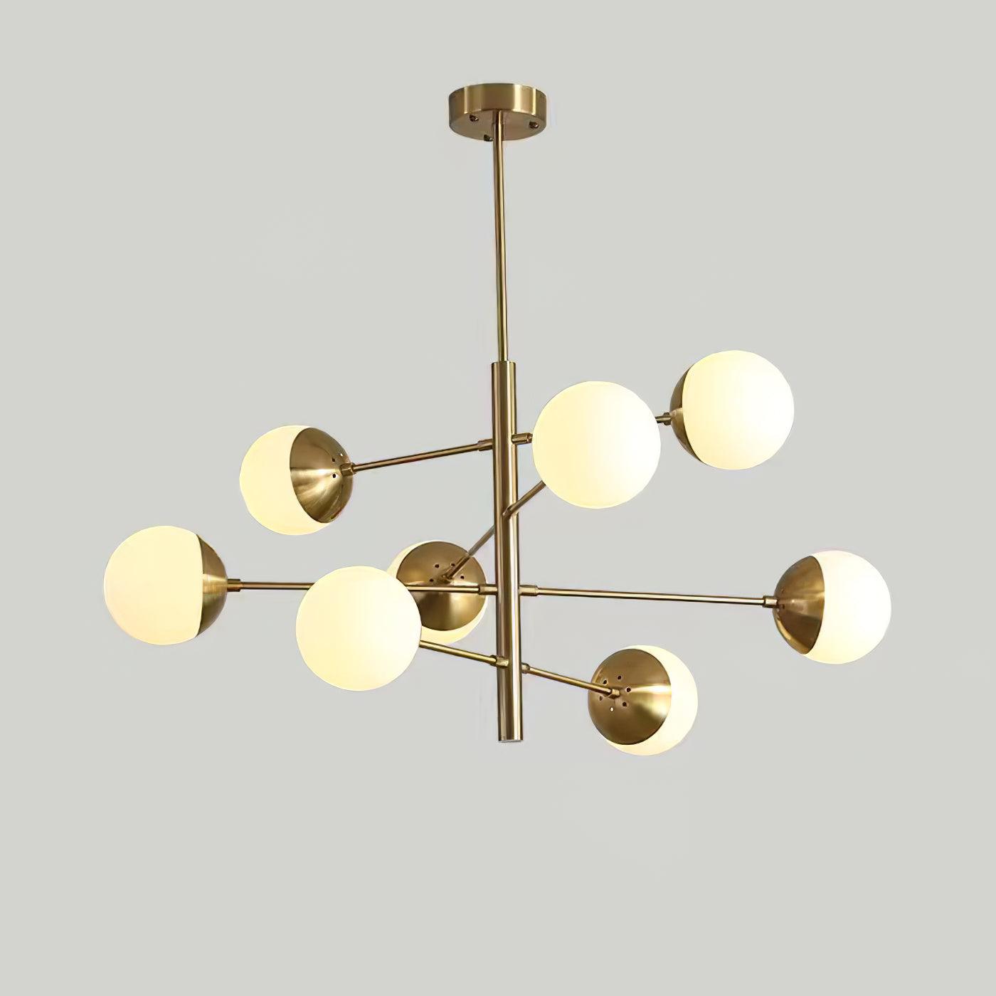 Waverly Chandelier 8 Heads Dia 31.5″ x H 15.7″ / Dia 80cm x H 40cm / Gold & White Chandelier