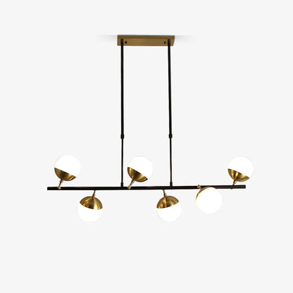 Waverly Restaurant Chandelier 6 Heads L 43.3″ x H 35.4″ / L 110cm x H 90cm / Gold & White Chandelier
