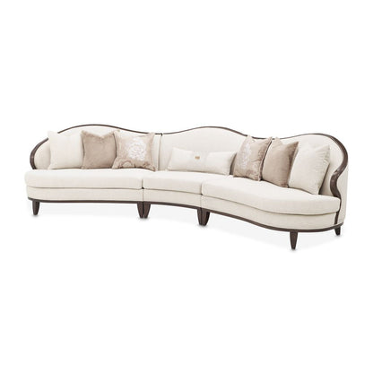 Michael Amini Camellia Field 3-Piece Chenille Sofa - Linen/Warm Pecan
