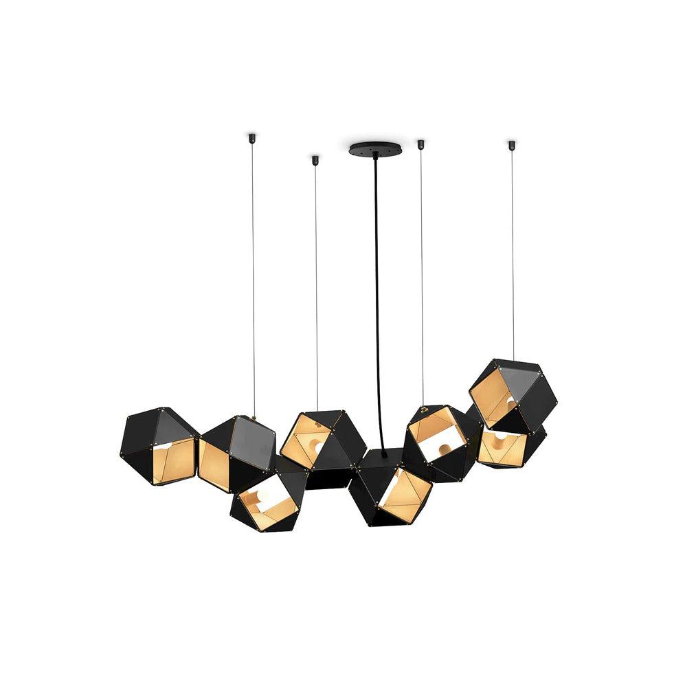 Welles Chandeliers 8 heads L 47.2″ x H 13.8″ / L 120cm x H 35cm / Black Chandelier