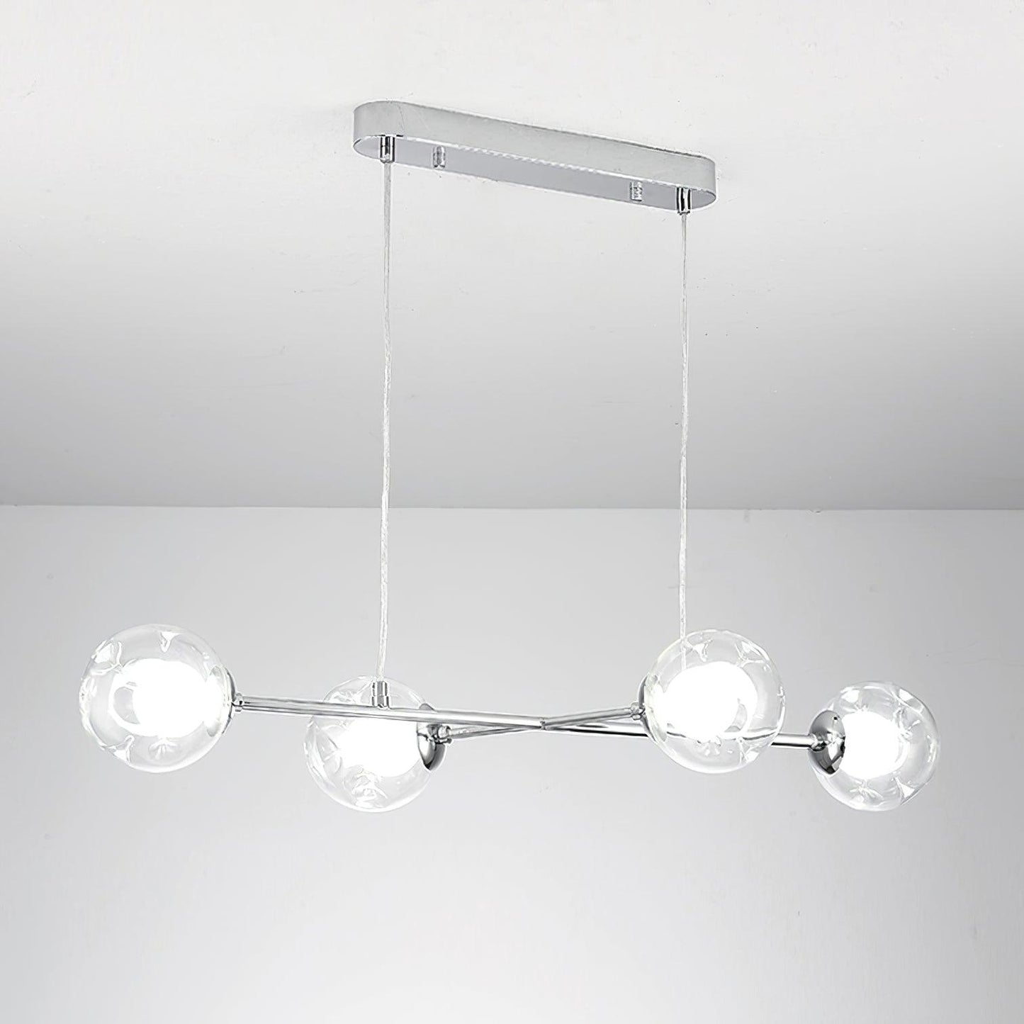Westlife Sputnik Pendant Light L 31.5″ x W 11.8″ x H 4.7″ / L 80cm x W 30cm x H 12cm / Chrome Pendant light