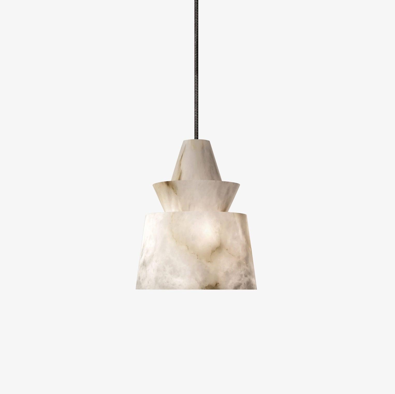 White Alabaster Pendant Light Dia 7.1″ x H 8.7″ / Dia 18cm x H 22cm / White Pendant light