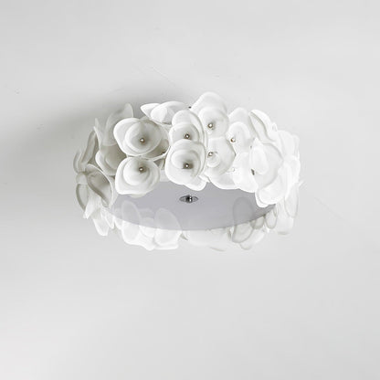 White Hydrangea Ceiling Lamp ? 19.7″ x H 9.1″ / Dia 50cm x H 23cm / White Ceiling lamp