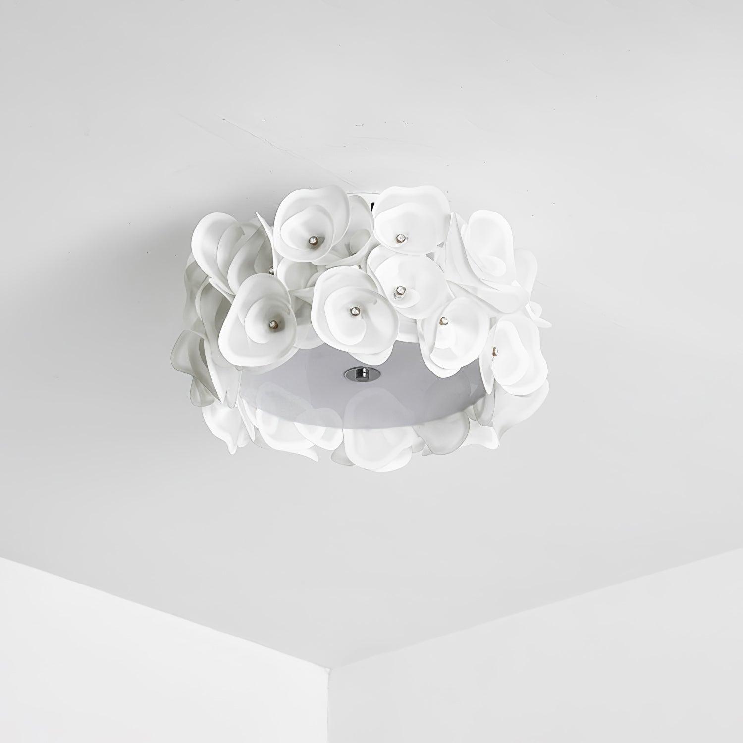 White Hydrangea Ceiling Lamp ? 15.7″ x H 9.1″ / Dia 40cm x H 23cm / White Ceiling lamp