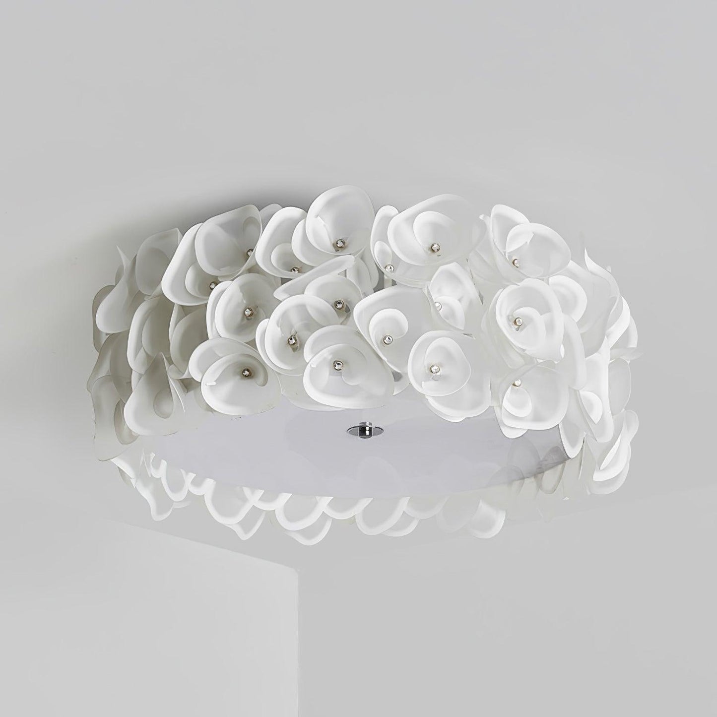 White Hydrangea Ceiling Lamp ? 23.6″ x H 10.2″ / Dia 60cm x H 26cm / White Ceiling lamp