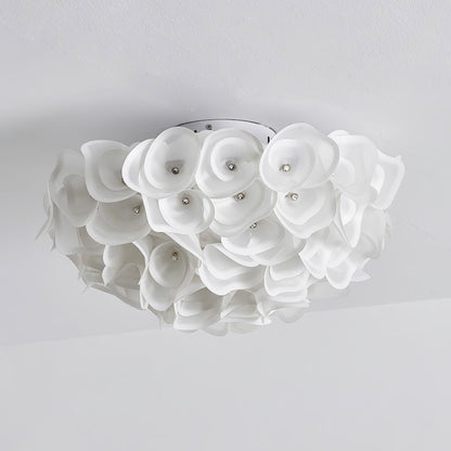 White Hydrangea Ceiling Lamp ? 19.7″ x H 9.8″ / Dia 50cm x H 25cm / White Ceiling lamp
