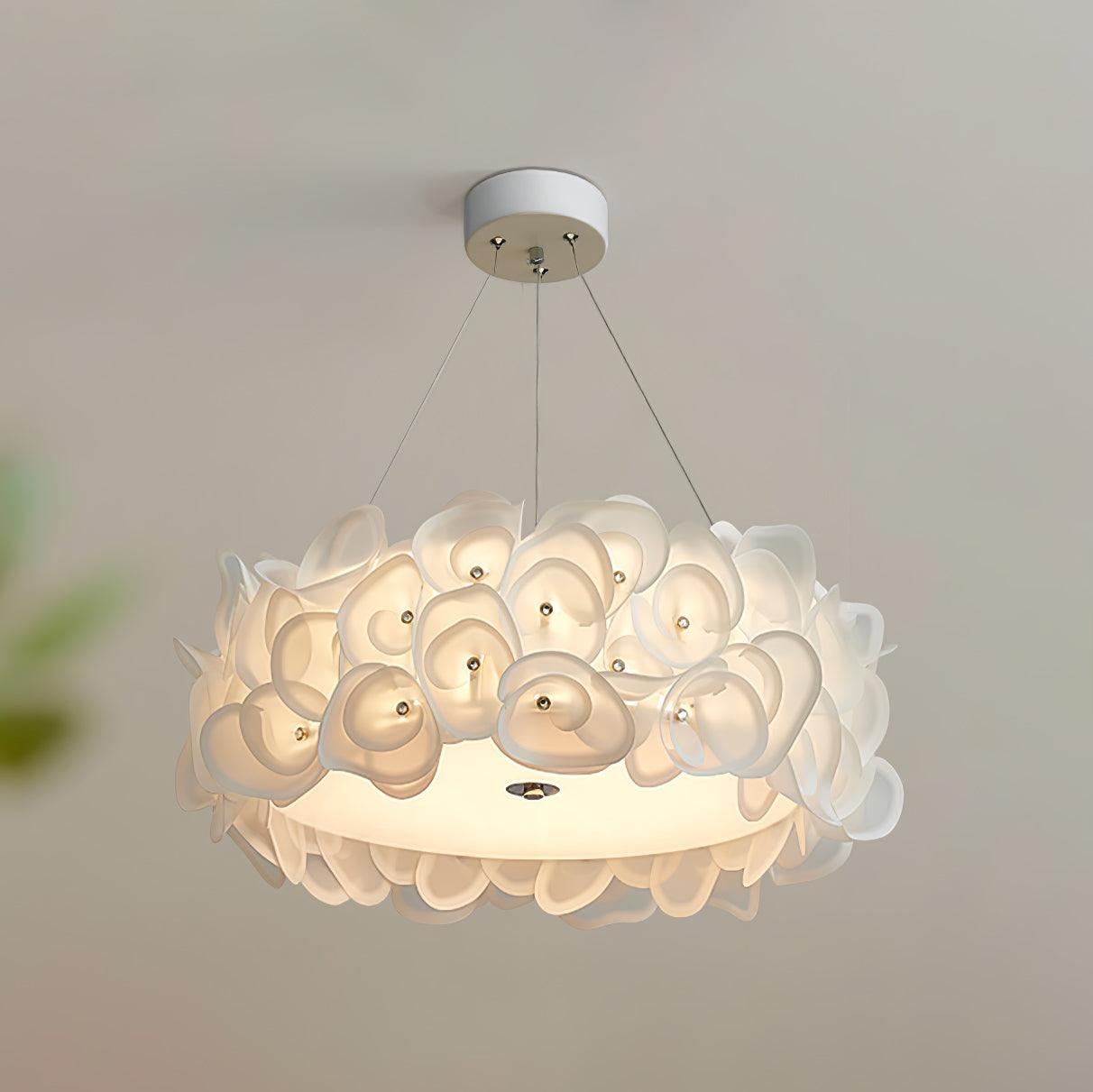 White Hydrangea Pendant Lamp ? 19.7″ x H 7.9″ / Dia 50cm x H 20cm / White Pendant light