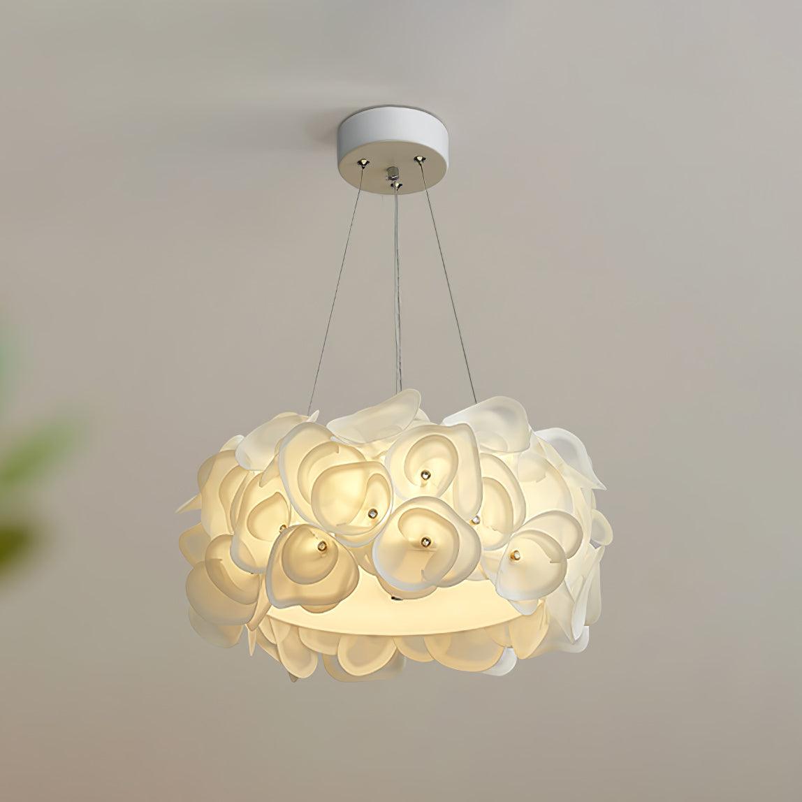 White Hydrangea Pendant Lamp ? 16.5″ x H 7.9″ / Dia 40cm x H 20cm / White Pendant light