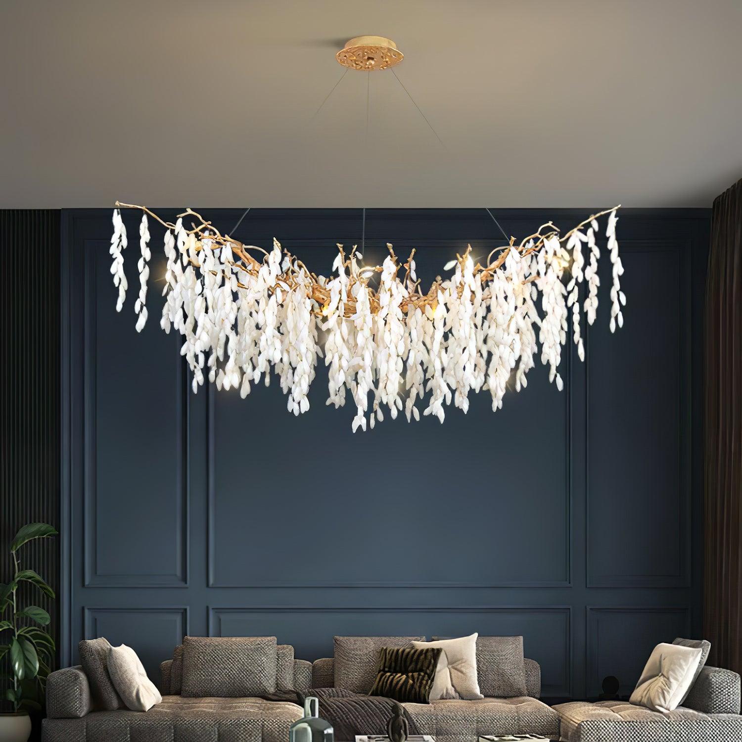 White Jade Branch Brass Chandelier Chandelier