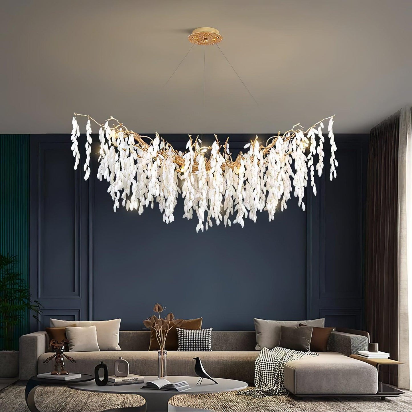 White Jade Branch Brass Chandelier Chandelier