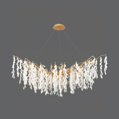 White Jade Branch Brass Chandelier ? 47.2″ x W 17.7″ x H 17.7″ / Dia 120cm x W 45cm x H 45cm / Brass & White Chandelier
