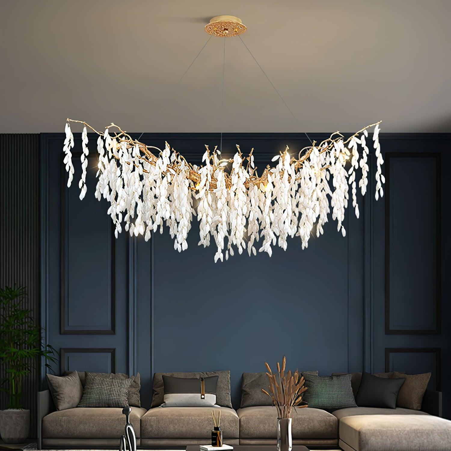 White Jade Branch Brass Chandelier Chandelier