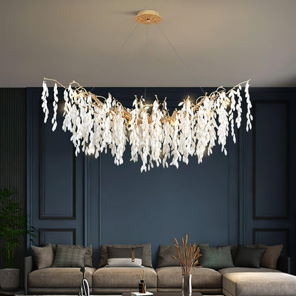 White Jade Branch Brass Chandelier Chandelier