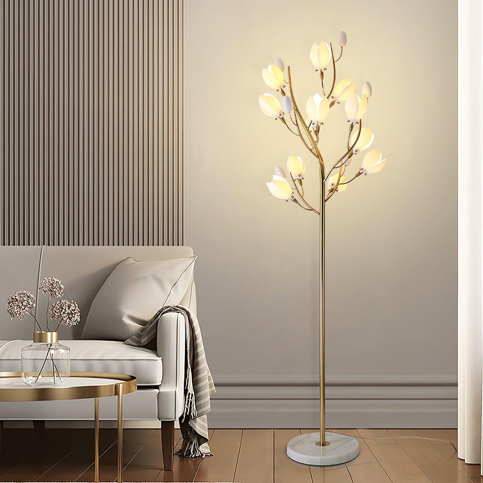 White Porcelain Magnolia Floor Lamp Floor lamp