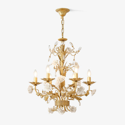 White Rose Crystal Chandelier Chandelier