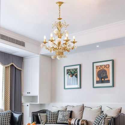 White Rose Crystal Chandelier Chandelier