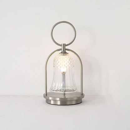 Wind Chime Portable Battery Table Lamp Dia 6.2″ x H 12.5″/ Dia 16cm x H 32cm / Clear / Touch Table lamp