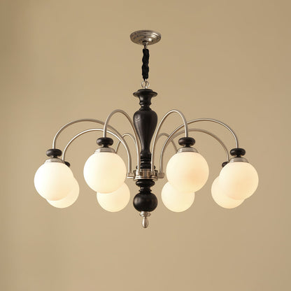 Windsor Classic Chandelier 8 Heads Dia 36.2″ x H 21.7″ / Dia 92cm x H 55cm / Black & Chrome Chandelier