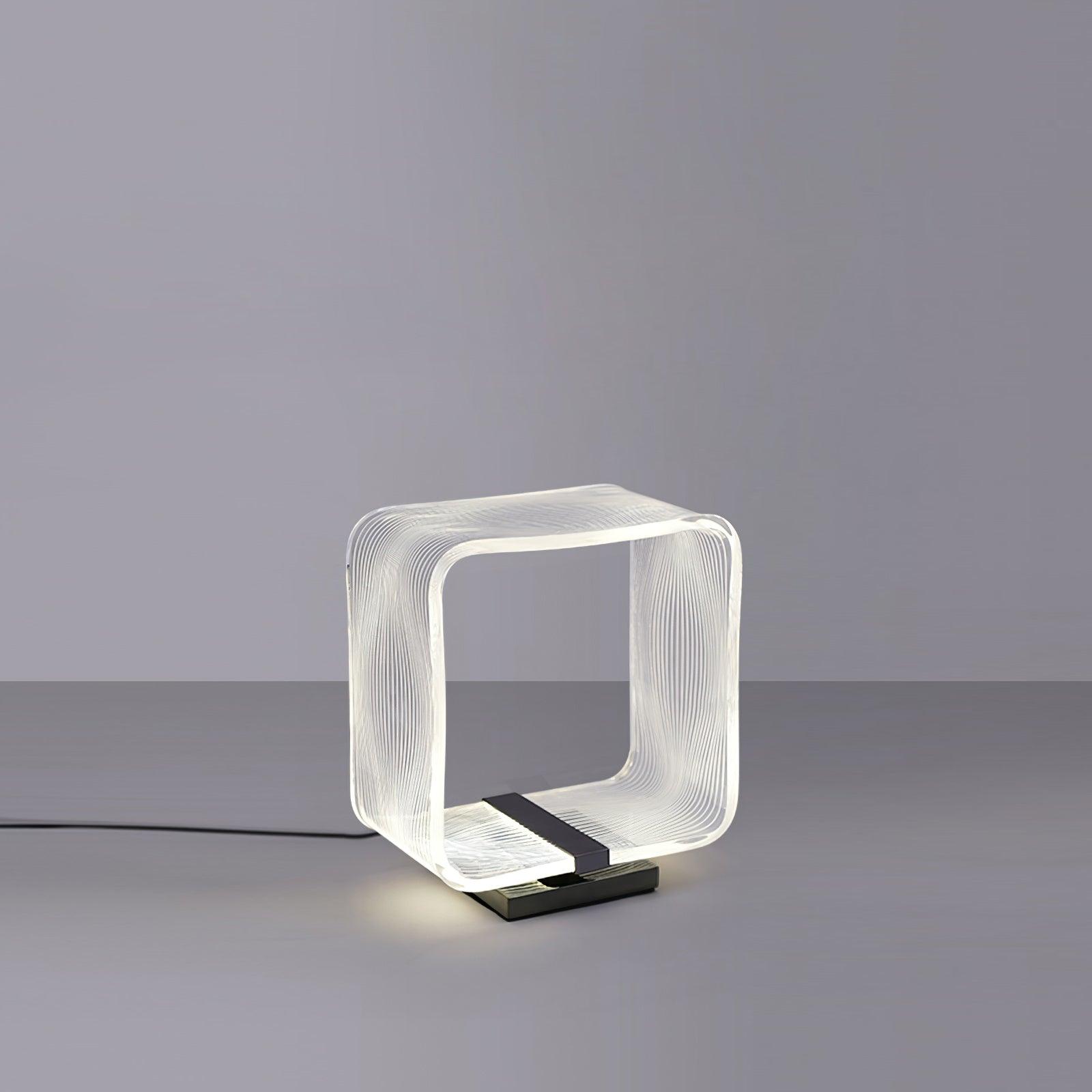 Wire Cube Table Lamp Dia 9.4″ x H 10.6″ / Dia 24cm x H 27cm / Black + Clear / US plug Table lamp