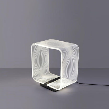 Wire Cube Table Lamp Dia 11.4″ x H 13″ / Dia 29cm x H 33cm / Black + Clear / US plug Table lamp