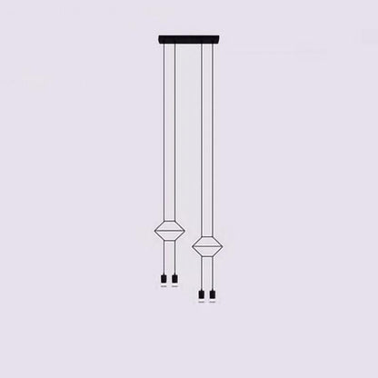 Line Art Pendant Light Dia 17.7″ x H 78.7″ / Dia 45cm x H200cm / Black Pendant light